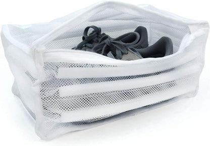 White Padded Mesh Laundry Bag Premium Zipper Heavy Duty Storage For Men Trainers,Running Shoes In Washing Machine Durable Washing Or Drying Sneakers,Underwear,Bra,Blouse,Clothing Rectangle
