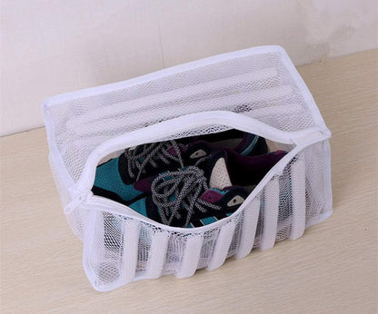 White Padded Mesh Laundry Bag Premium Zipper Heavy Duty Storage For Men Trainers,Running Shoes In Washing Machine Durable Washing Or Drying Sneakers,Underwear,Bra,Blouse,Clothing Rectangle