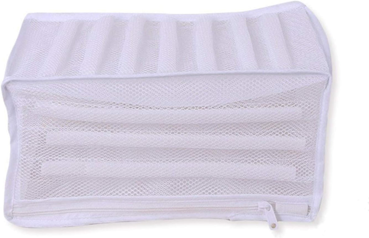 White Padded Mesh Laundry Bag Premium Zipper Heavy Duty Storage For Men Trainers,Running Shoes In Washing Machine Durable Washing Or Drying Sneakers,Underwear,Bra,Blouse,Clothing Rectangle