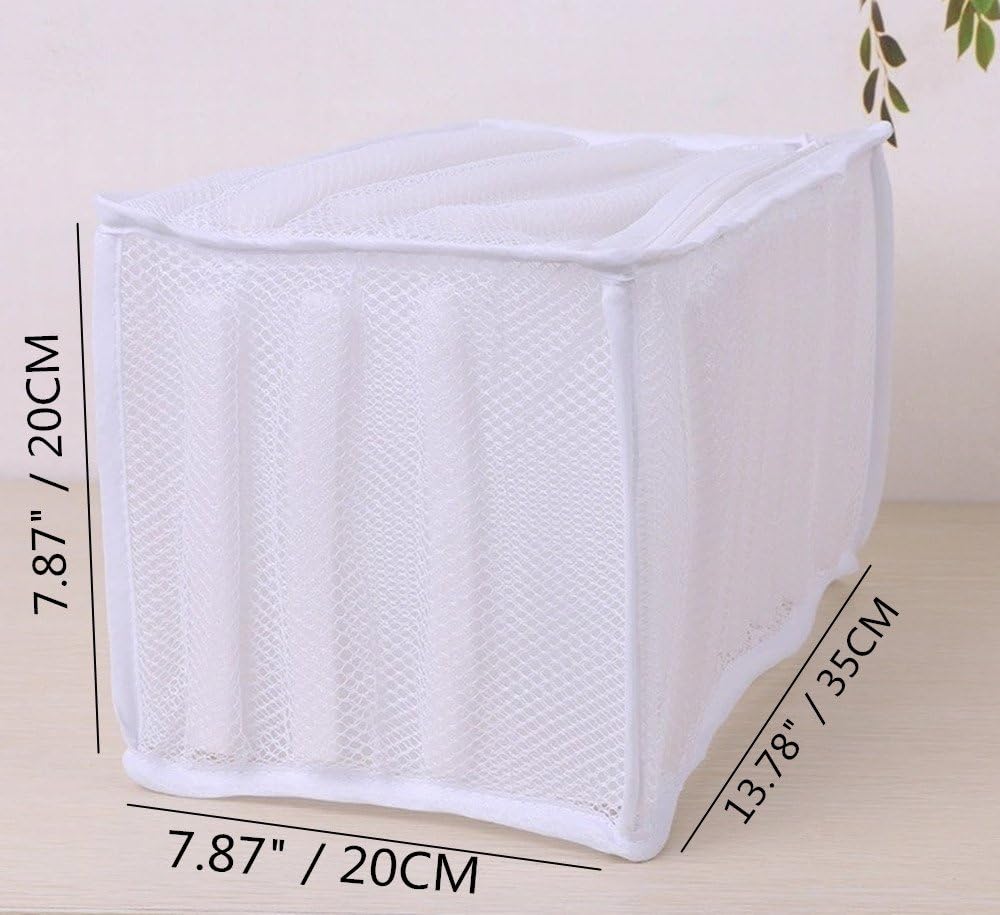White Padded Mesh Laundry Bag Premium Zipper Heavy Duty Storage For Men Trainers,Running Shoes In Washing Machine Durable Washing Or Drying Sneakers,Underwear,Bra,Blouse,Clothing Rectangle