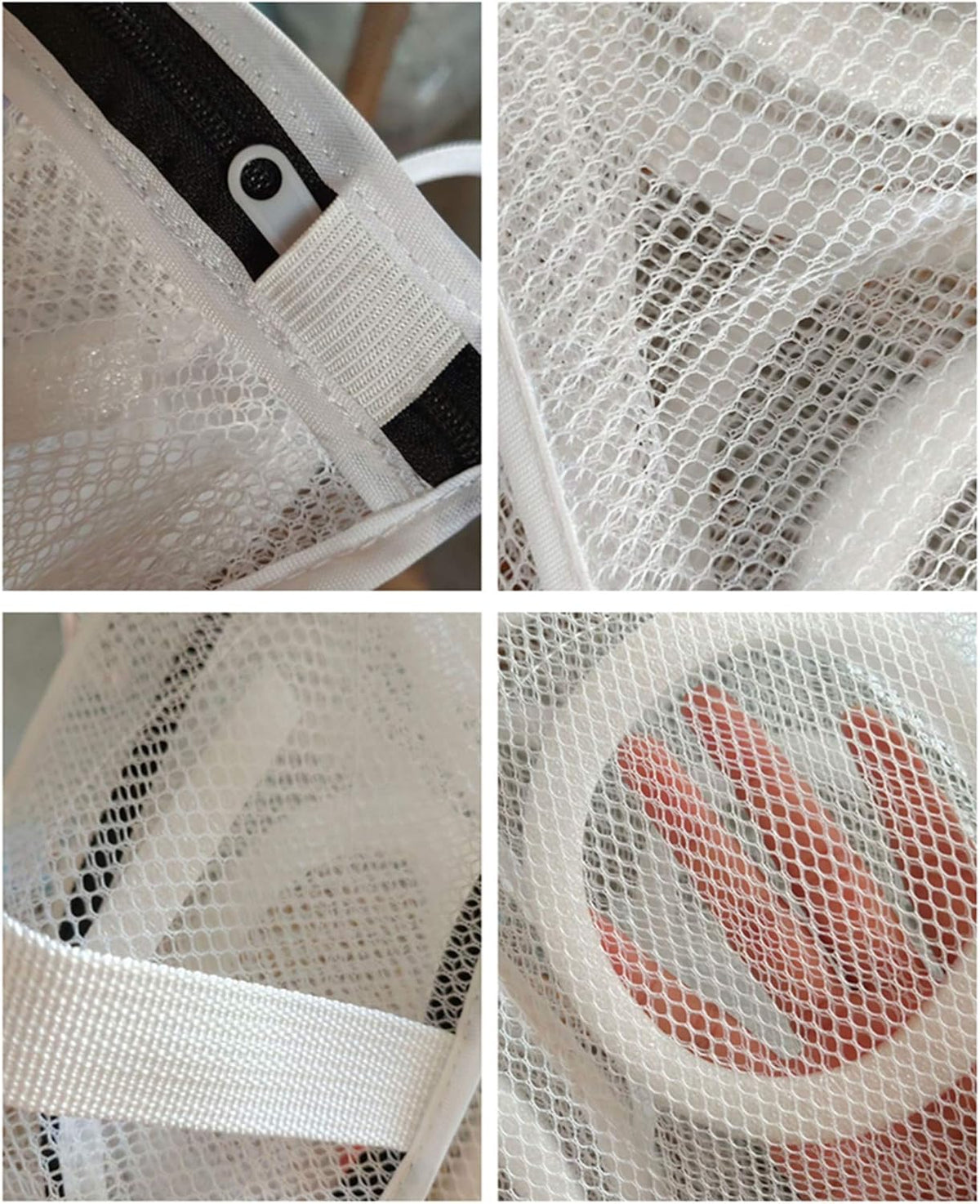 White Padded Mesh Laundry Bag Premium Zipper Heavy Duty Storage For Men Trainers,Running Shoes In Washing Machine Durable Washing Or Drying Sneakers,Underwear,Bra,Blouse,Clothing Rectangle