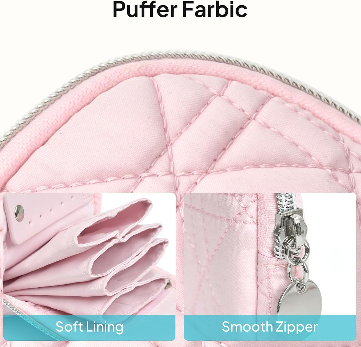 Quilted Travel Jewelry Case for Women, Puffer Jewelry Organized Bag | Portable Small Jewelry Pouch Storage Bag for Rings Earrings Necklaces, Travel Essentials Gift for Women, Black