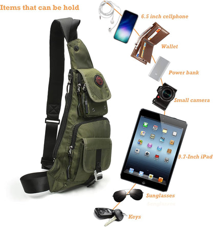 Sling Bag Chest Shoulder Backpack Crossbody Bags Casual Daypack for Men Women