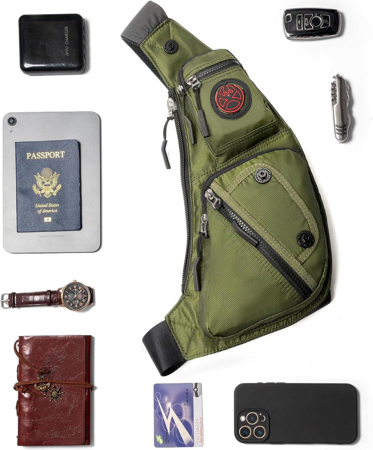 Sling Bag Chest Shoulder Backpack Crossbody Bags Casual Daypack for Men Women