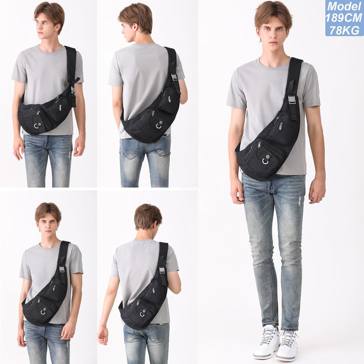 Sling Bag Chest Shoulder Backpack Crossbody Bags Casual Daypack for Men Women