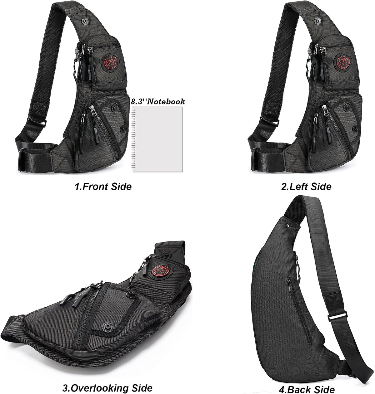 Sling Bag Chest Shoulder Backpack Crossbody Bags Casual Daypack for Men Women