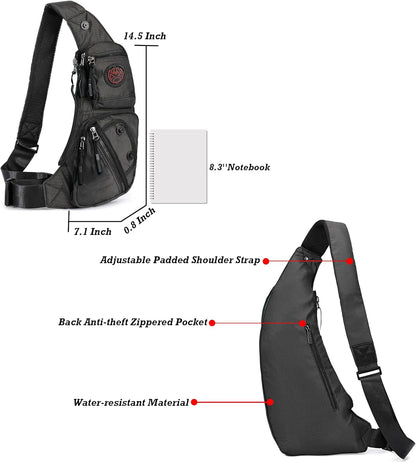 Sling Bag Chest Shoulder Backpack Crossbody Bags Casual Daypack for Men Women