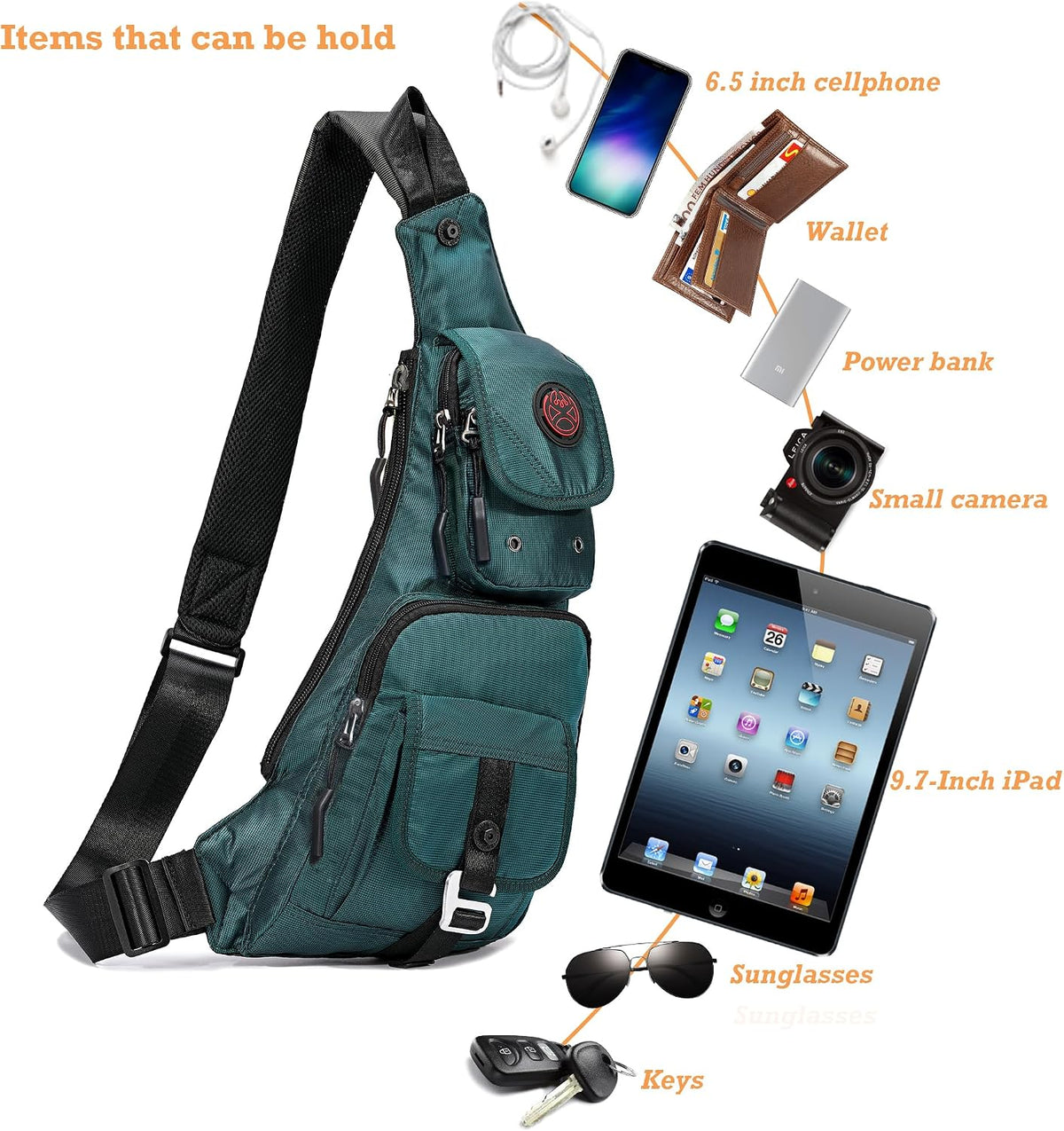 Sling Bag Chest Shoulder Backpack Crossbody Bags Casual Daypack for Men Women
