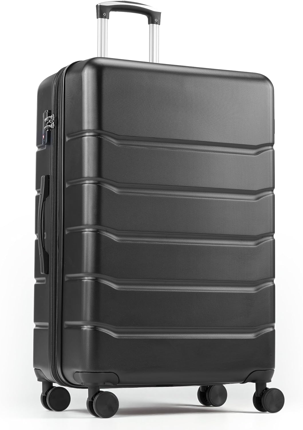 Hardside Carry-On Luggage, Expandable Portable Hardshell Luggage with Spinner Wheels, Lightweight Suitcase TSA Lock, 20 Inch, Black