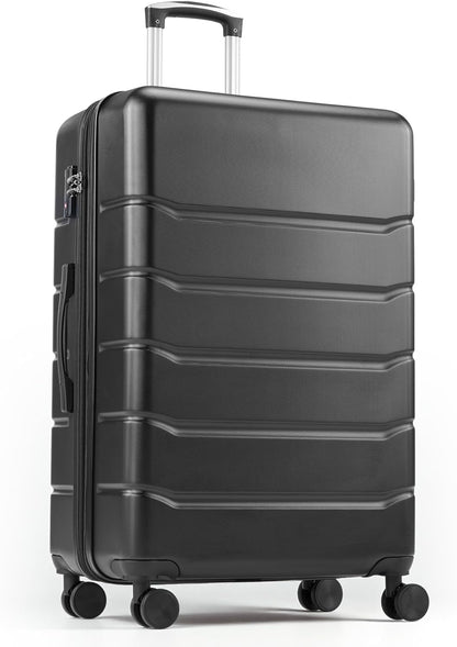 Hardside Carry-On Luggage, Expandable Portable Hardshell Luggage with Spinner Wheels, Lightweight Suitcase TSA Lock, 20 Inch, Black