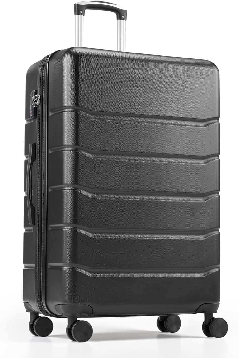 Hardside Carry-On Luggage, Expandable Portable Hardshell Luggage with Spinner Wheels, Lightweight Suitcase TSA Lock, 20 Inch, Black
