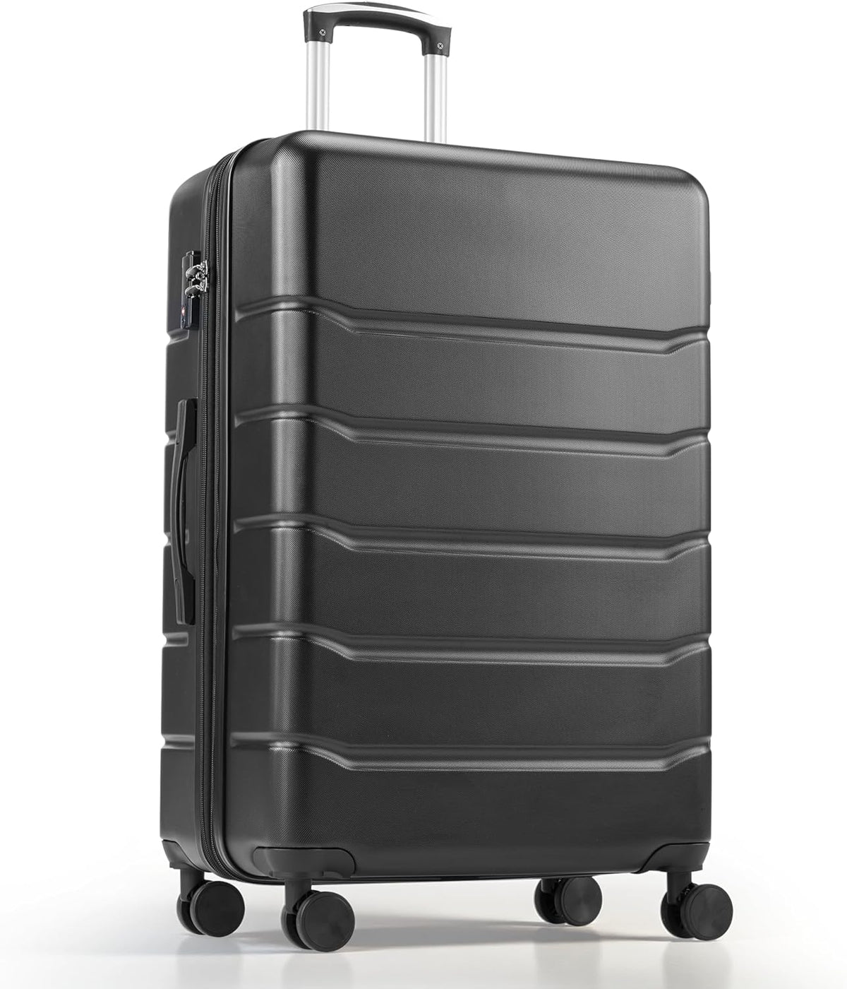 Hardside Carry-On Luggage, Expandable Portable Hardshell Luggage with Spinner Wheels, Lightweight Suitcase TSA Lock, 20 Inch, Black