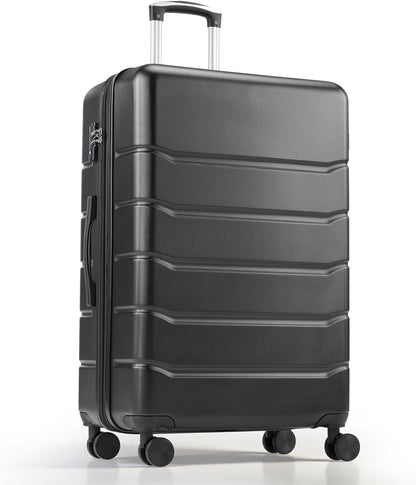 Hardside Carry-On Luggage, Expandable Portable Hardshell Luggage with Spinner Wheels, Lightweight Suitcase TSA Lock, 20 Inch, Black