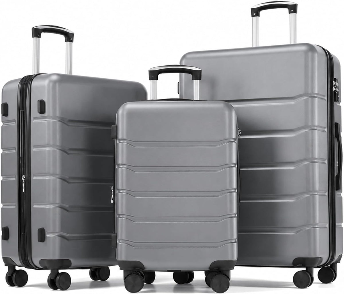 Hardside Carry-On Luggage, Expandable Portable Hardshell Luggage with Spinner Wheels, Lightweight Suitcase TSA Lock, 20 Inch, Black