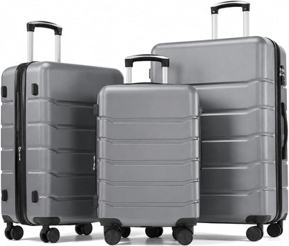 Hardside Carry-On Luggage, Expandable Portable Hardshell Luggage with Spinner Wheels, Lightweight Suitcase TSA Lock, 20 Inch, Black