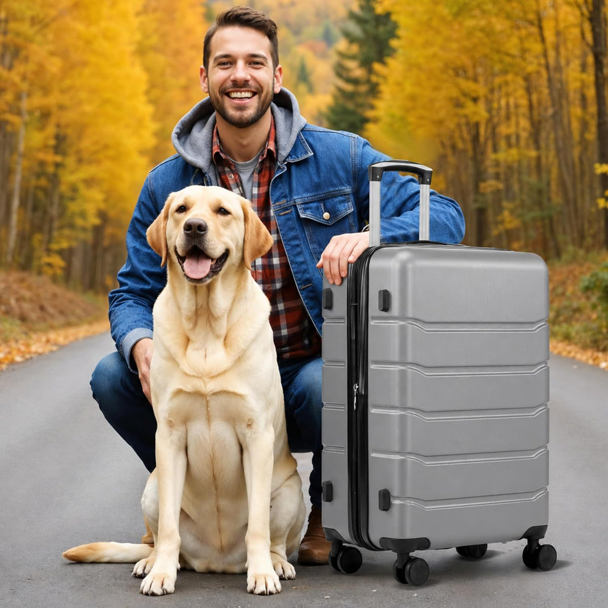 Hardside Carry-On Luggage, Expandable Portable Hardshell Luggage with Spinner Wheels, Lightweight Suitcase TSA Lock, 20 Inch, Black