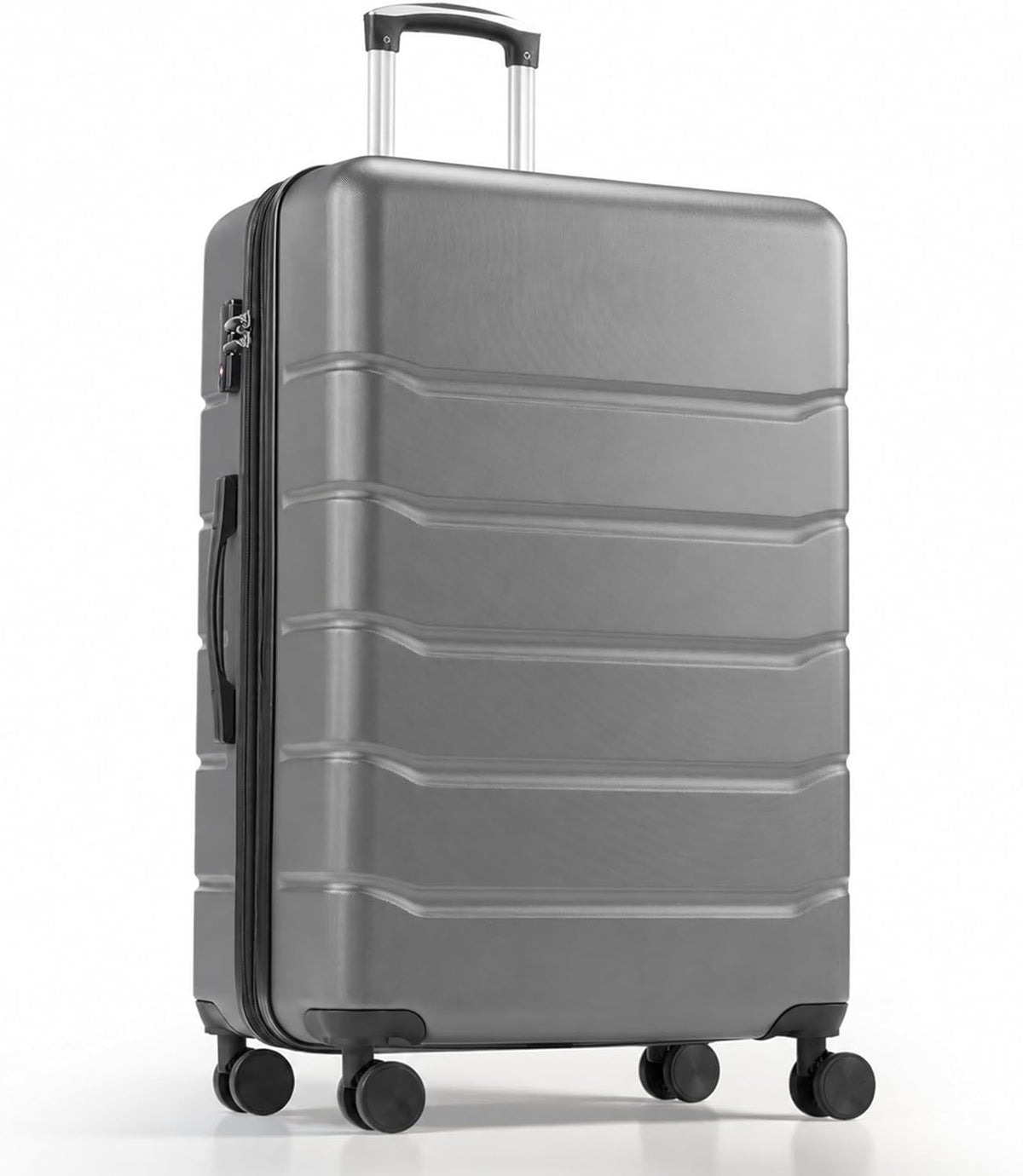 Hardside Carry-On Luggage, Expandable Portable Hardshell Luggage with Spinner Wheels, Lightweight Suitcase TSA Lock, 20 Inch, Black