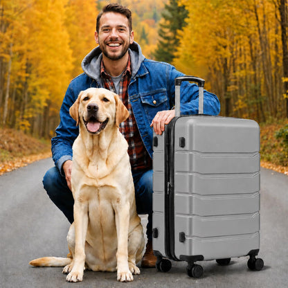 Hardside Carry-On Luggage, Expandable Portable Hardshell Luggage with Spinner Wheels, Lightweight Suitcase TSA Lock, 20 Inch, Black