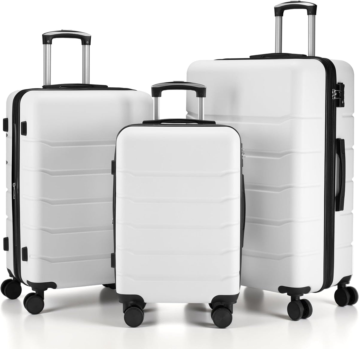 Hardside Carry-On Luggage, Expandable Portable Hardshell Luggage with Spinner Wheels, Lightweight Suitcase TSA Lock, 20 Inch, Black