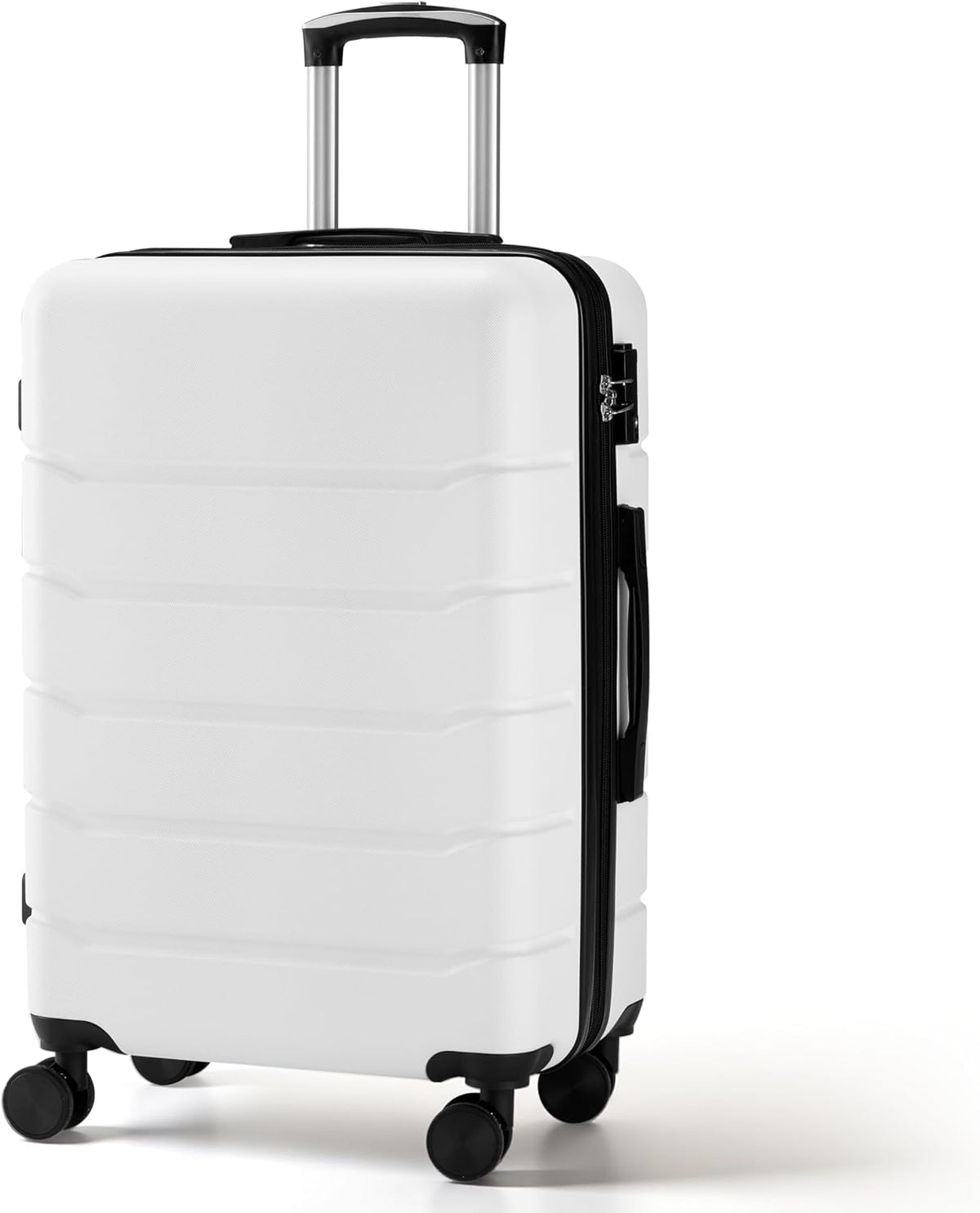 Hardside Carry-On Luggage, Expandable Portable Hardshell Luggage with Spinner Wheels, Lightweight Suitcase TSA Lock, 20 Inch, Black