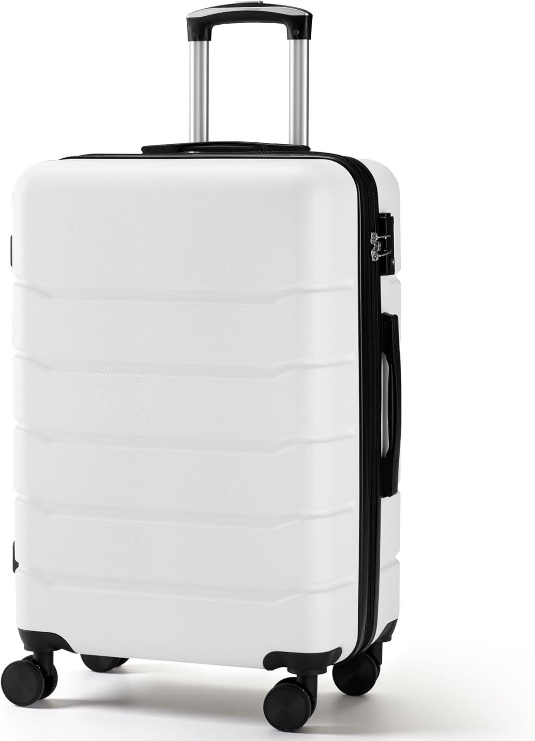 Hardside Carry-On Luggage, Expandable Portable Hardshell Luggage with Spinner Wheels, Lightweight Suitcase TSA Lock, 20 Inch, Black