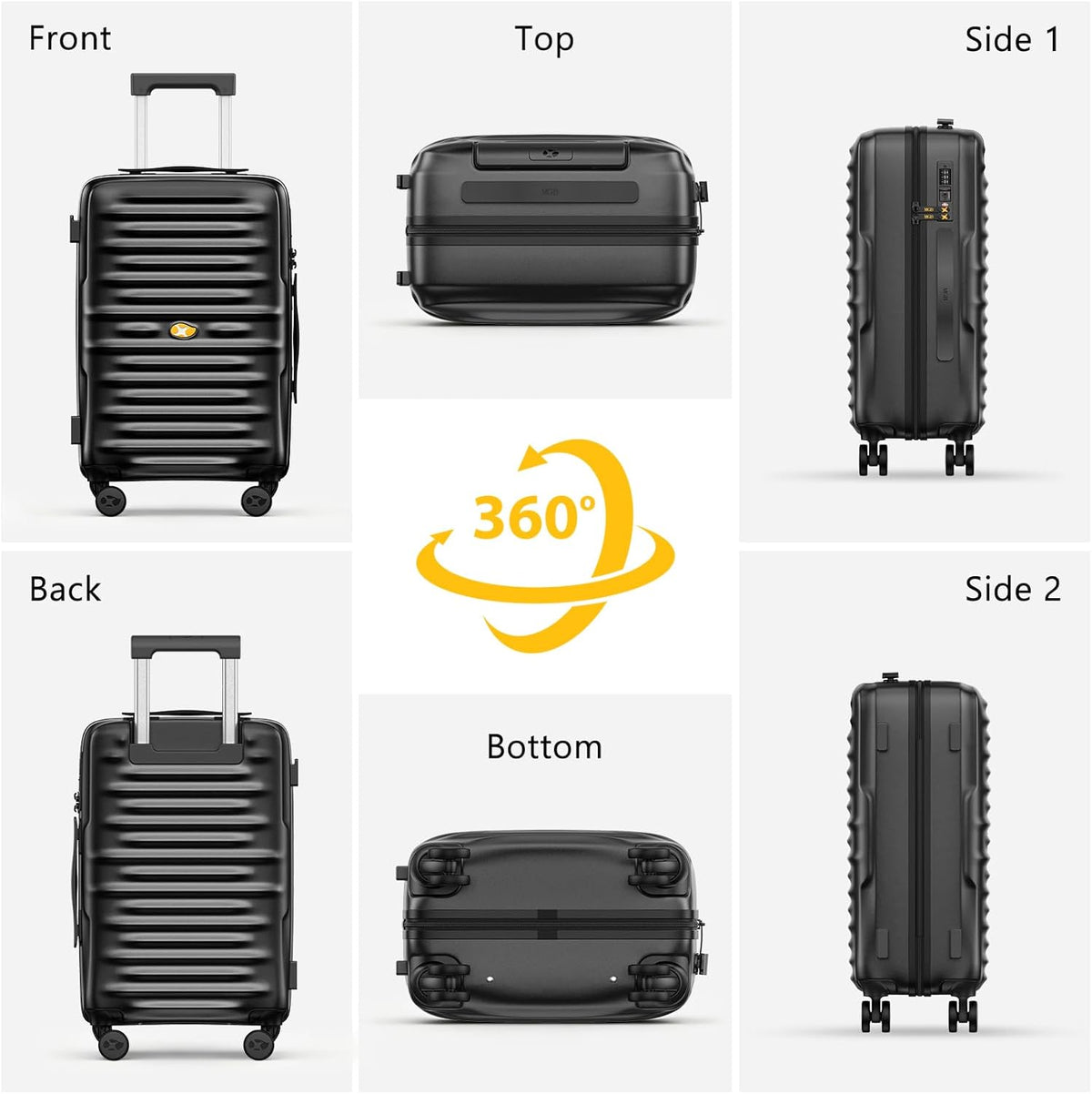 Carry On Luggage 22x14x9 Airline Approved, Hard Suitcases with Spinner Wheels, Polycarbonate Lightweight Luggage, TSA Approved, 20 Inch Carry-On, Blue