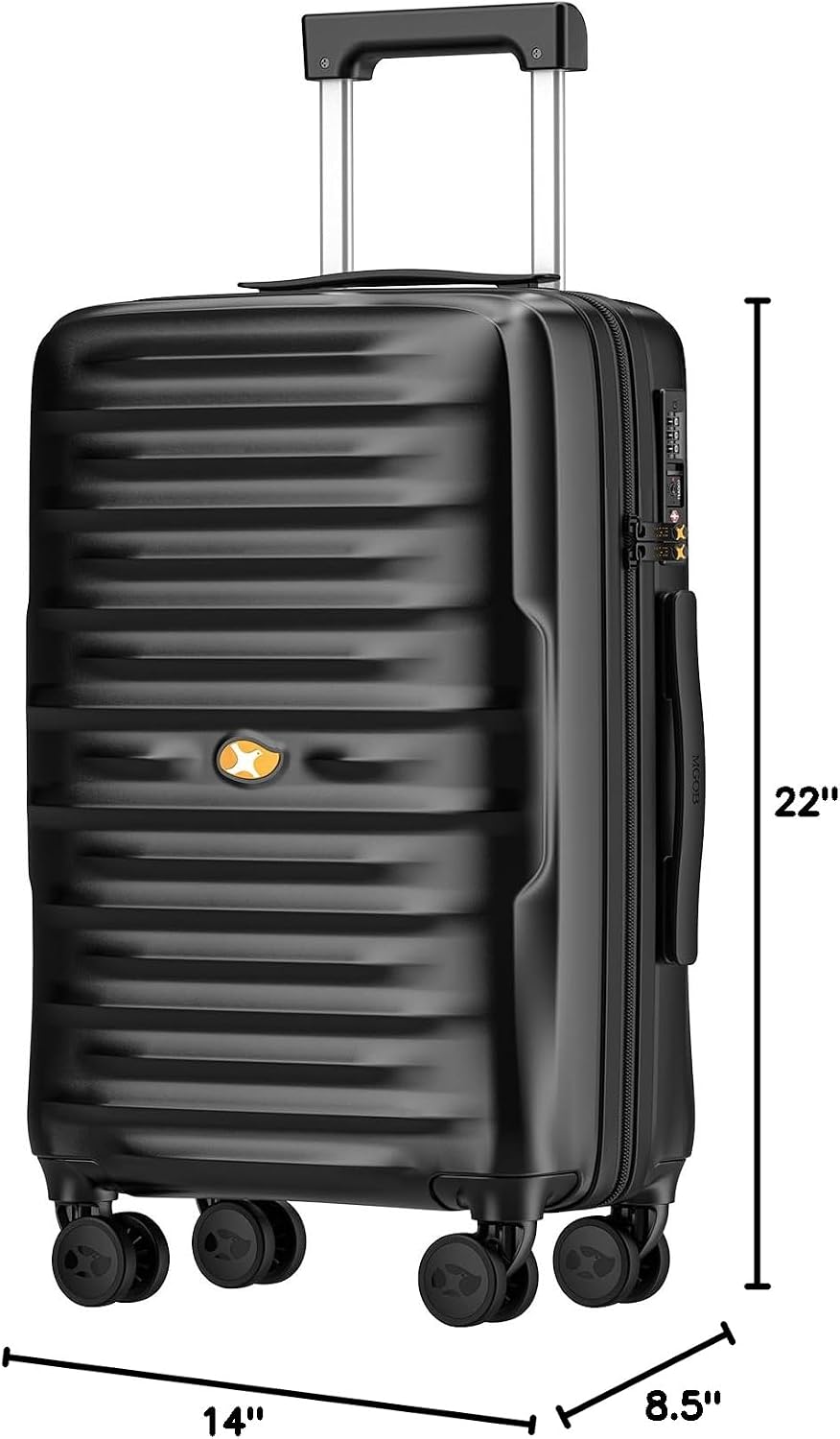Carry On Luggage 22x14x9 Airline Approved, Hard Suitcases with Spinner Wheels, Polycarbonate Lightweight Luggage, TSA Approved, 20 Inch Carry-On, Blue