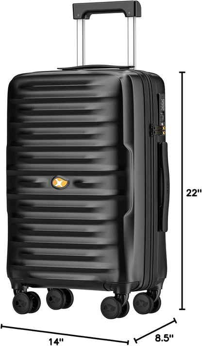 Carry On Luggage 22x14x9 Airline Approved, Hard Suitcases with Spinner Wheels, Polycarbonate Lightweight Luggage, TSA Approved, 20 Inch Carry-On, Blue