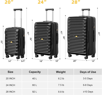 Carry On Luggage 22x14x9 Airline Approved, Hard Suitcases with Spinner Wheels, Polycarbonate Lightweight Luggage, TSA Approved, 20 Inch Carry-On, Blue