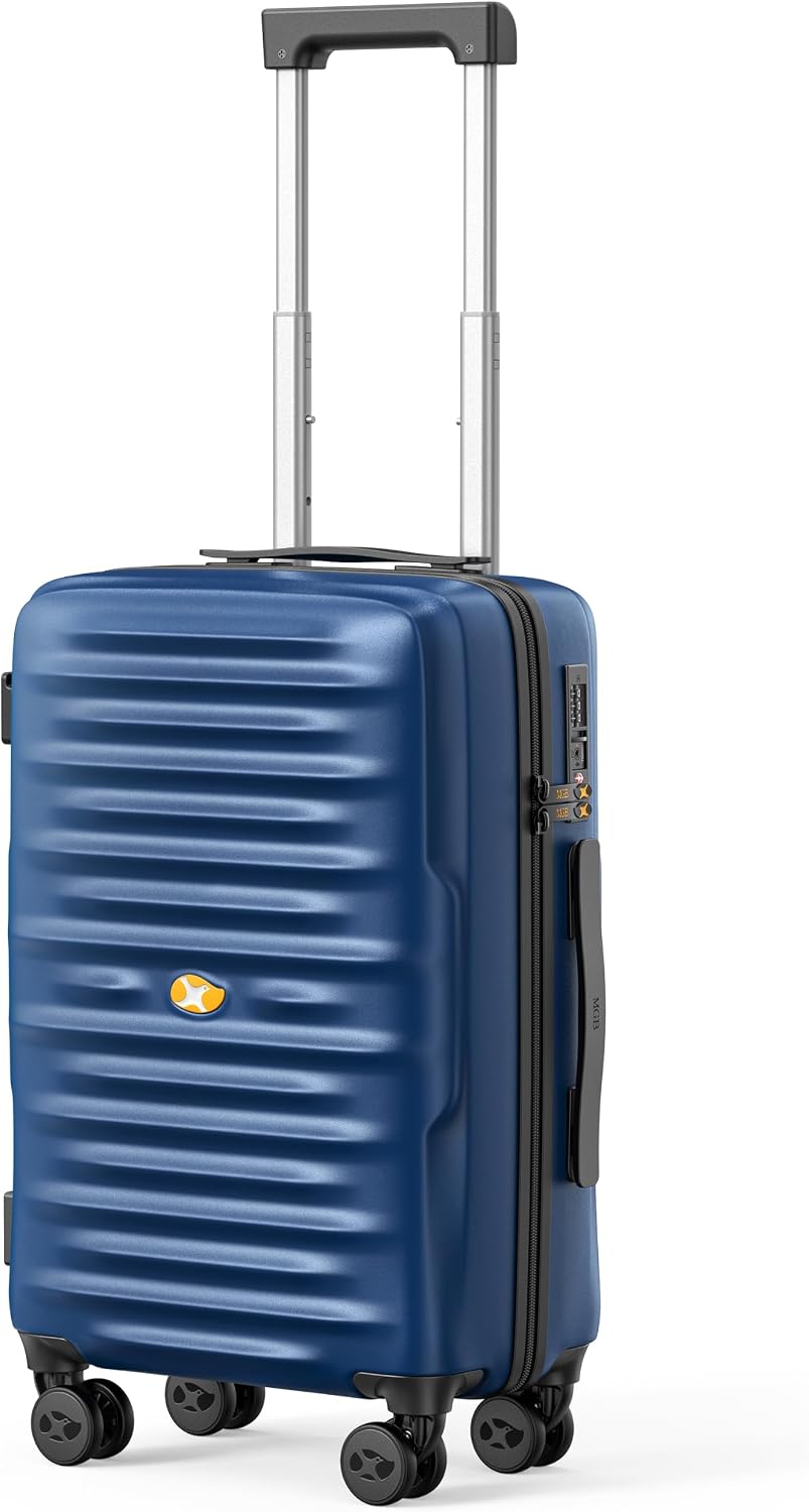 Carry On Luggage 22x14x9 Airline Approved, Hard Suitcases with Spinner Wheels, Polycarbonate Lightweight Luggage, TSA Approved, 20 Inch Carry-On, Blue