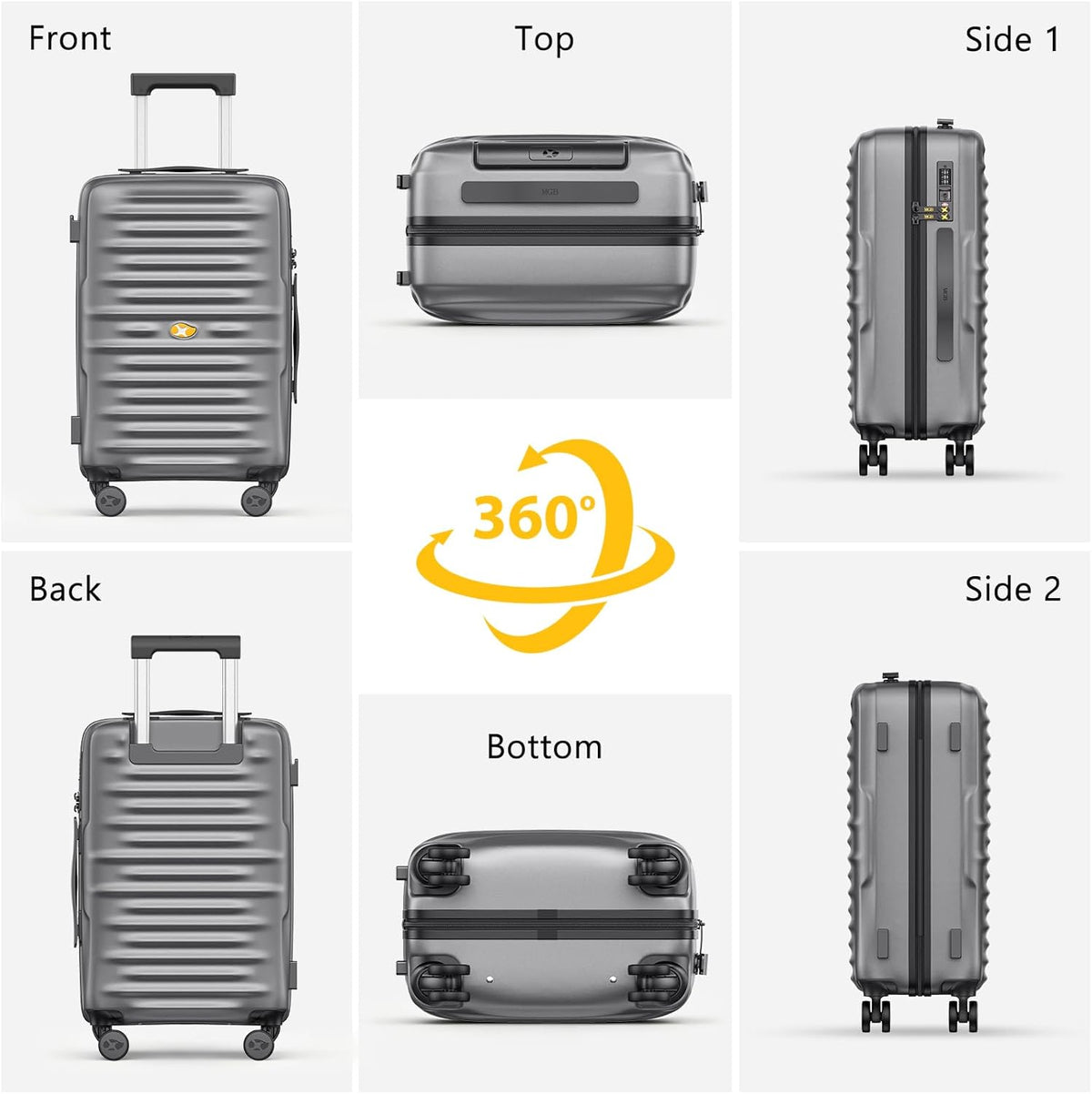 Carry On Luggage 22x14x9 Airline Approved, Hard Suitcases with Spinner Wheels, Polycarbonate Lightweight Luggage, TSA Approved, 20 Inch Carry-On, Blue