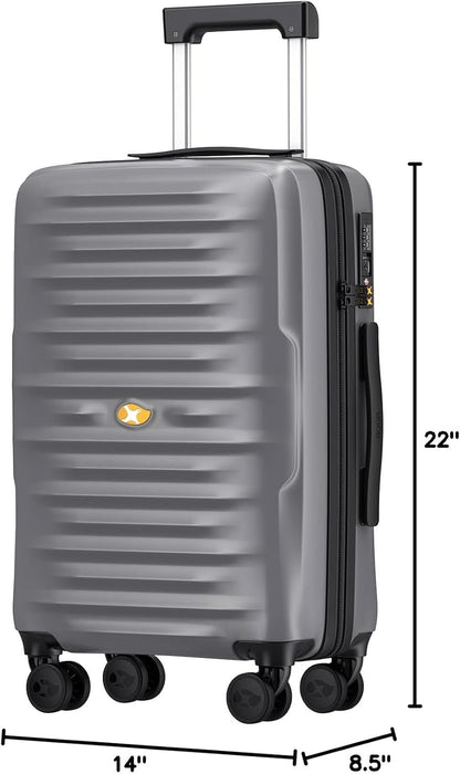 Carry On Luggage 22x14x9 Airline Approved, Hard Suitcases with Spinner Wheels, Polycarbonate Lightweight Luggage, TSA Approved, 20 Inch Carry-On, Blue