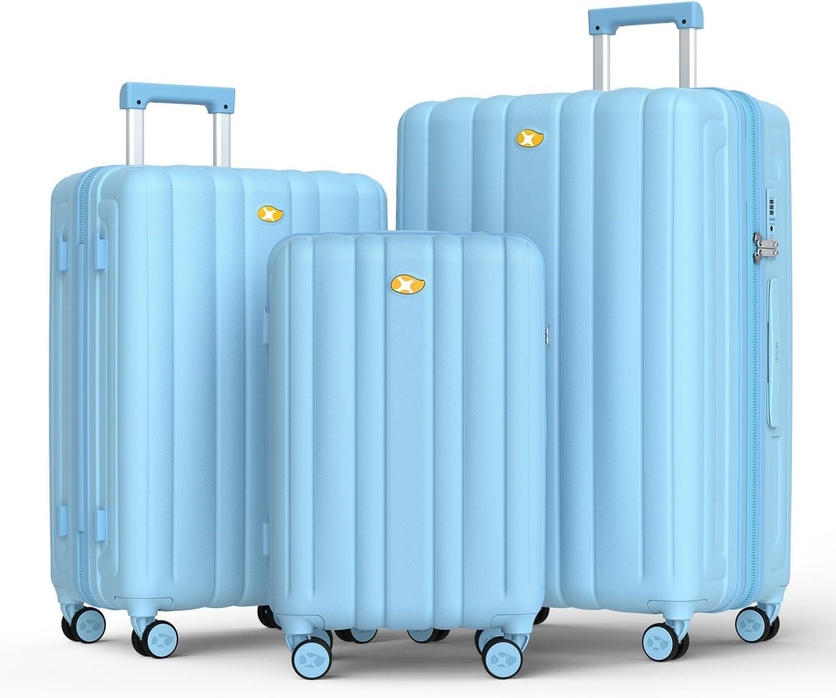 Carry On Luggage 22x14x9 Airline Approved, Hard Suitcases with Spinner Wheels, Polycarbonate Lightweight Luggage, TSA Approved, 20 Inch Carry-On, Blue