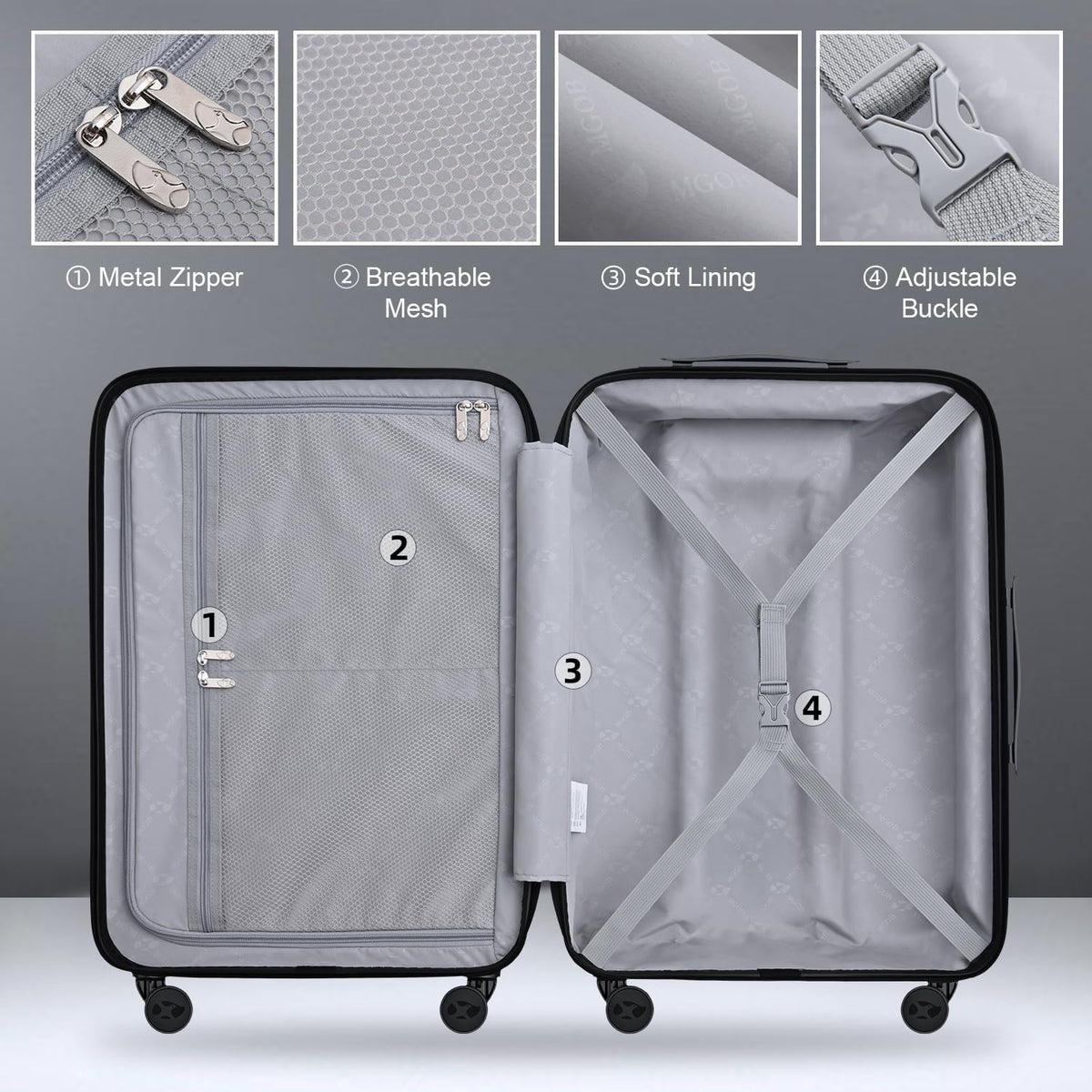 Carry On Luggage 22x14x9 Airline Approved, Hard Suitcases with Spinner Wheels, Polycarbonate Lightweight Luggage, TSA Approved, 20 Inch Carry-On, Blue