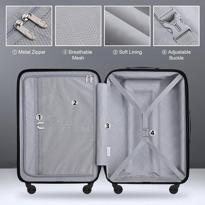 Carry On Luggage 22x14x9 Airline Approved, Hard Suitcases with Spinner Wheels, Polycarbonate Lightweight Luggage, TSA Approved, 20 Inch Carry-On, Blue