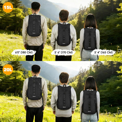 Seektop 15L Small Hiking Backpack for Women Men, Lightweight Hiking Packable Daypack with Phone Pocket for Travel Camping (Beige, 15L)
