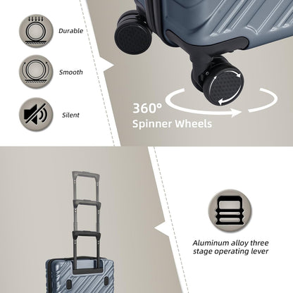 20 Inch Expandable Carry On Luggage 22x14x9 Airline Approved, Gold | Spinner Wheels, 100% PC Hard Shell,TSA Lock, Smooth Rolling Wheels, Lightweight, Travel for Men and Women