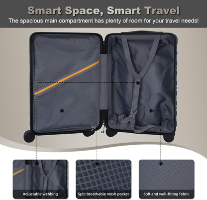 20 Inch Expandable Carry On Luggage 22x14x9 Airline Approved, Gold | Spinner Wheels, 100% PC Hard Shell,TSA Lock, Smooth Rolling Wheels, Lightweight, Travel for Men and Women