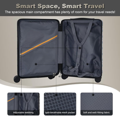 20 Inch Expandable Carry On Luggage 22x14x9 Airline Approved, Gold | Spinner Wheels, 100% PC Hard Shell,TSA Lock, Smooth Rolling Wheels, Lightweight, Travel for Men and Women