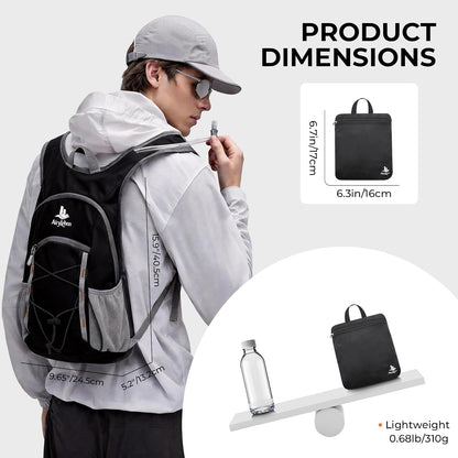 14L Small Hiking Backpack,Lightweight Packable Travel Daypack for Men Women | Quick Phone Pocket, Breathable Material, Water Resistant, Adjustable Straps, Emergency Whistle, Commuting Cycling