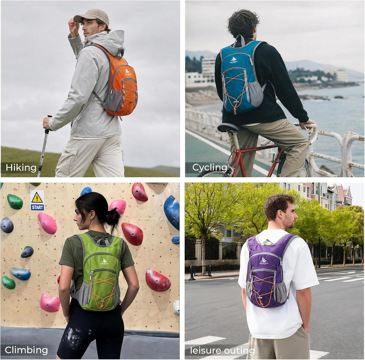 14L Small Hiking Backpack,Lightweight Packable Travel Daypack for Men Women | Quick Phone Pocket, Breathable Material, Water Resistant, Adjustable Straps, Emergency Whistle, Commuting Cycling