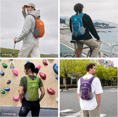 14L Small Hiking Backpack,Lightweight Packable Travel Daypack for Men Women | Quick Phone Pocket, Breathable Material, Water Resistant, Adjustable Straps, Emergency Whistle, Commuting Cycling