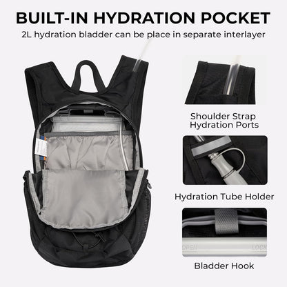 14L Small Hiking Backpack,Lightweight Packable Travel Daypack for Men Women | Quick Phone Pocket, Breathable Material, Water Resistant, Adjustable Straps, Emergency Whistle, Commuting Cycling