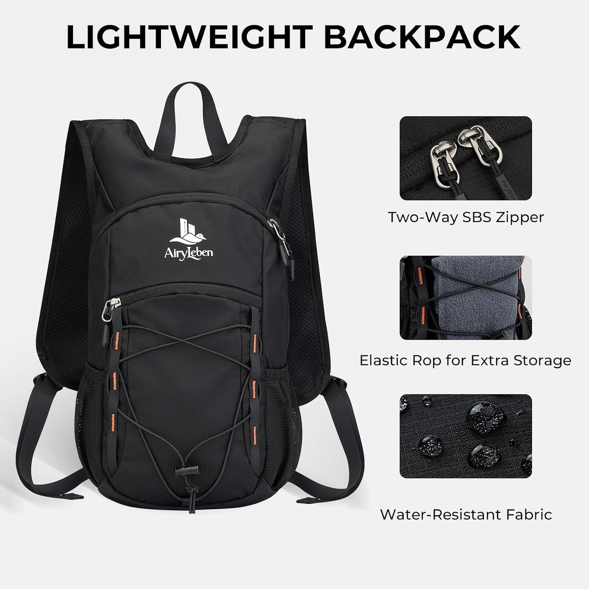 14L Small Hiking Backpack,Lightweight Packable Travel Daypack for Men Women | Quick Phone Pocket, Breathable Material, Water Resistant, Adjustable Straps, Emergency Whistle, Commuting Cycling