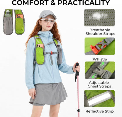 14L Small Hiking Backpack,Lightweight Packable Travel Daypack for Men Women | Quick Phone Pocket, Breathable Material, Water Resistant, Adjustable Straps, Emergency Whistle, Commuting Cycling