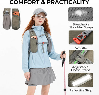 14L Small Hiking Backpack,Lightweight Packable Travel Daypack for Men Women | Quick Phone Pocket, Breathable Material, Water Resistant, Adjustable Straps, Emergency Whistle, Commuting Cycling