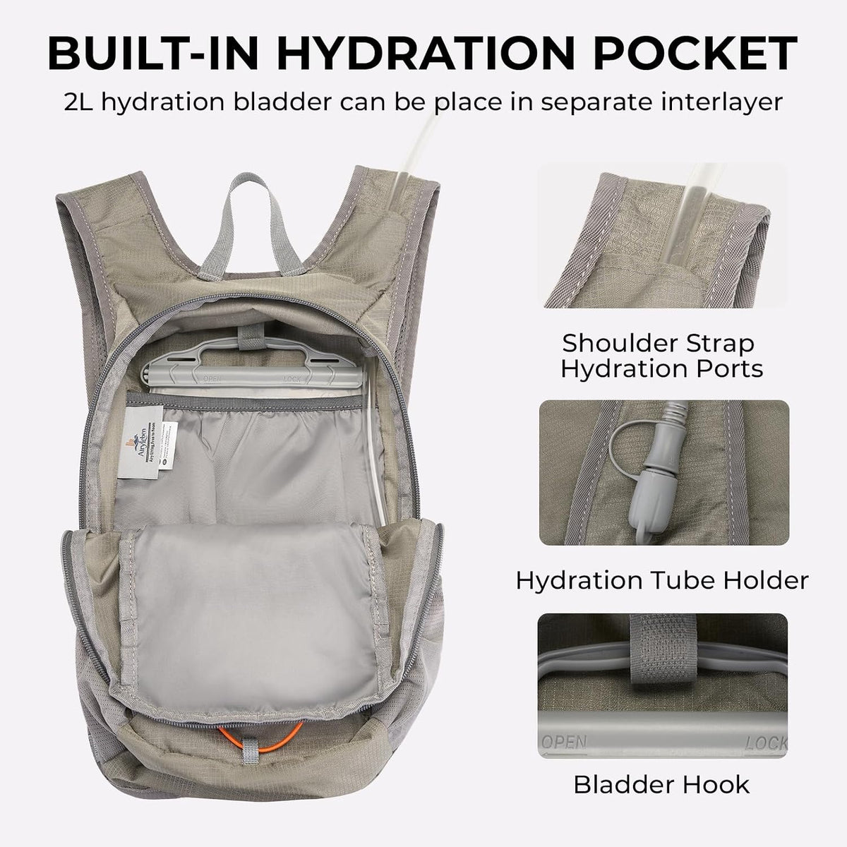 14L Small Hiking Backpack,Lightweight Packable Travel Daypack for Men Women | Quick Phone Pocket, Breathable Material, Water Resistant, Adjustable Straps, Emergency Whistle, Commuting Cycling