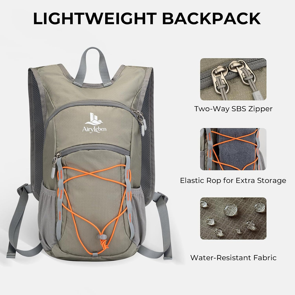 14L Small Hiking Backpack,Lightweight Packable Travel Daypack for Men Women | Quick Phone Pocket, Breathable Material, Water Resistant, Adjustable Straps, Emergency Whistle, Commuting Cycling