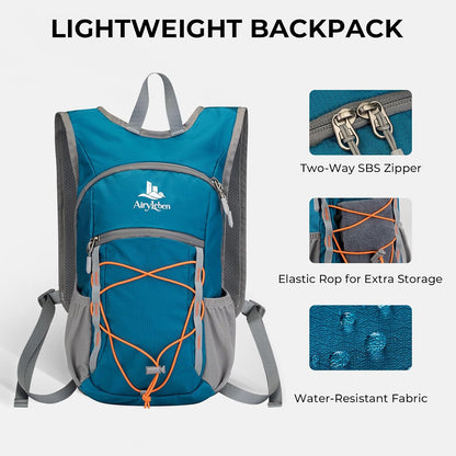 14L Small Hiking Backpack,Lightweight Packable Travel Daypack for Men Women | Quick Phone Pocket, Breathable Material, Water Resistant, Adjustable Straps, Emergency Whistle, Commuting Cycling