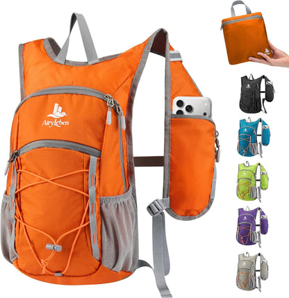 14L Small Hiking Backpack,Lightweight Packable Travel Daypack for Men Women | Quick Phone Pocket, Breathable Material, Water Resistant, Adjustable Straps, Emergency Whistle, Commuting Cycling